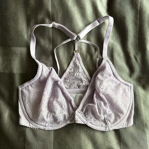 VICTORIA'S SECRET Lavender Boho Front Close Racerback Unlined Plunge Bra 36DD